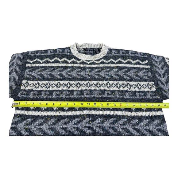 VINTAGE Peter England Wool Sweater Adult XL Thick Cable Knit Crew Neck Fisherman - Picture 9 of 11